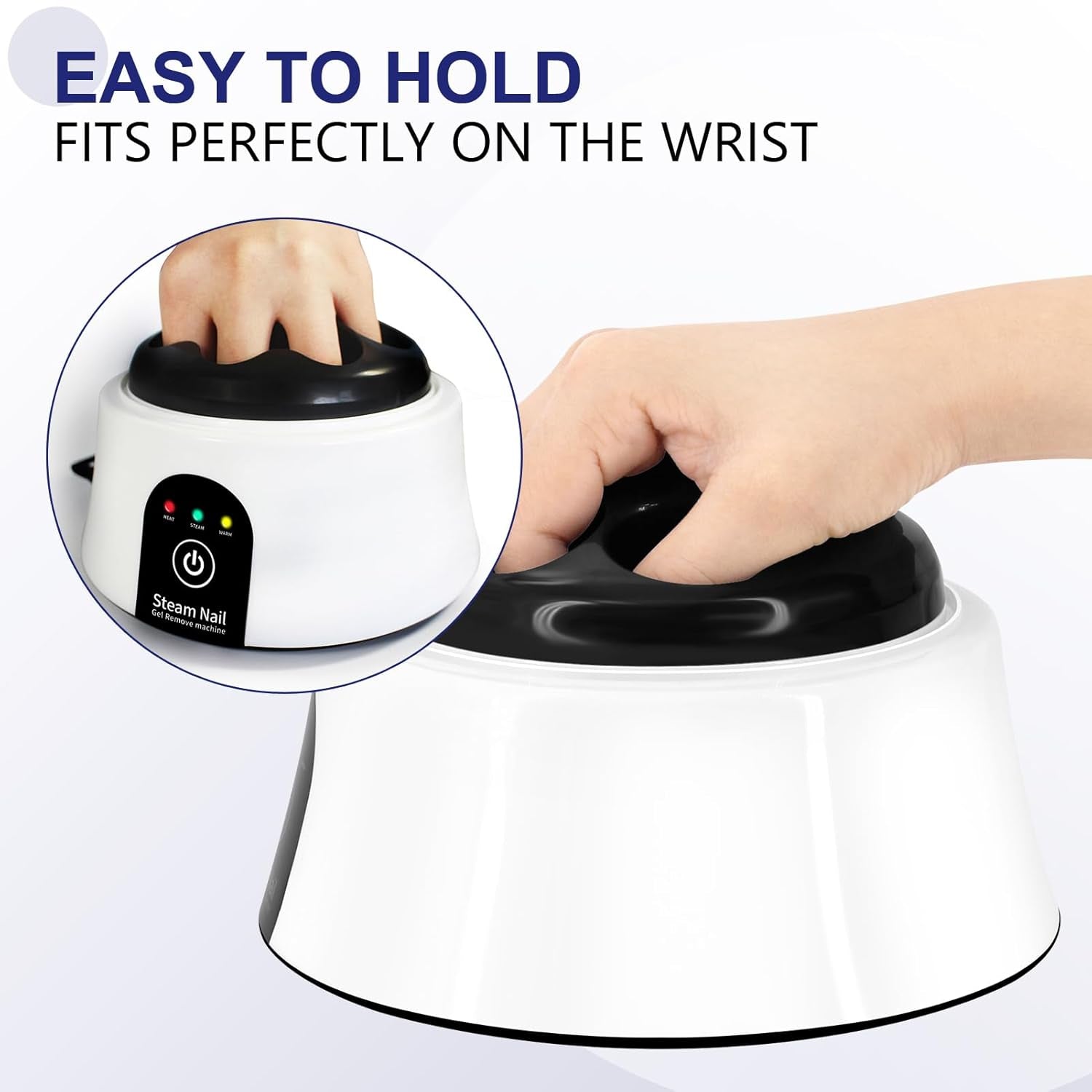 Nail Soaking Bowl, Electric Soak off Bowl Manicure Soaker Nail Polish Remover Machine for Acrylic Nails Dip Gel with Color Cuticle Pusher, Black