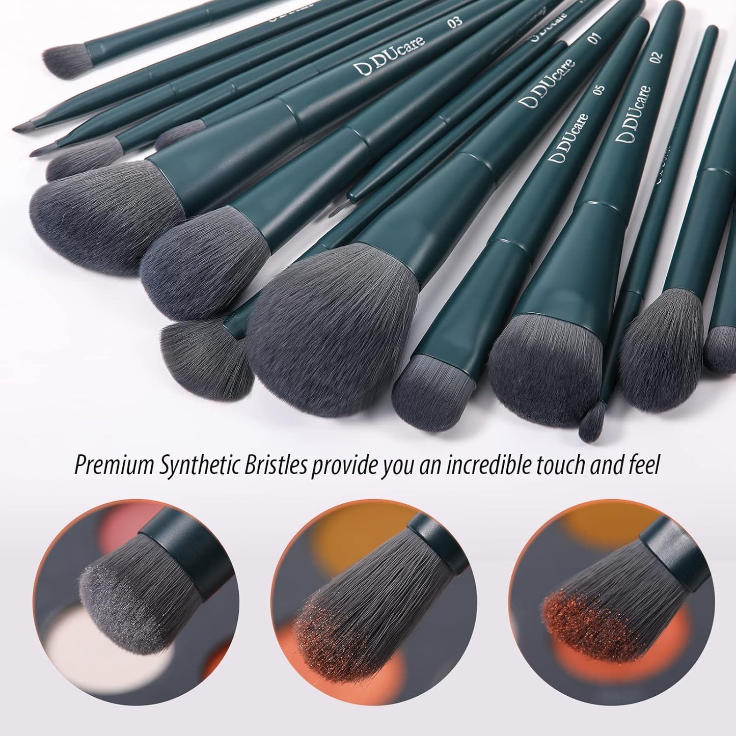 Makeup Gift Set 19 Pcs,17Pcs Brushes Brush 1Pc Cleaning Mat and 1Pc Makeup Sponge Professional Face Powder Eye Shadow Powder Liquid Brushes